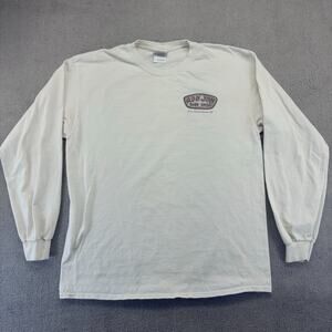 Ron Jon Surf Shop Shirt Mens Large White Long Sleeve Long Beach Island, NJ Ocean